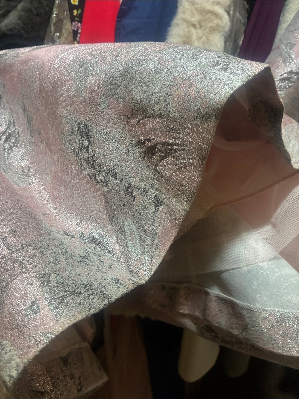 Theia Blush Pink Metallic Maxi Gown - Picture 8 of 8
